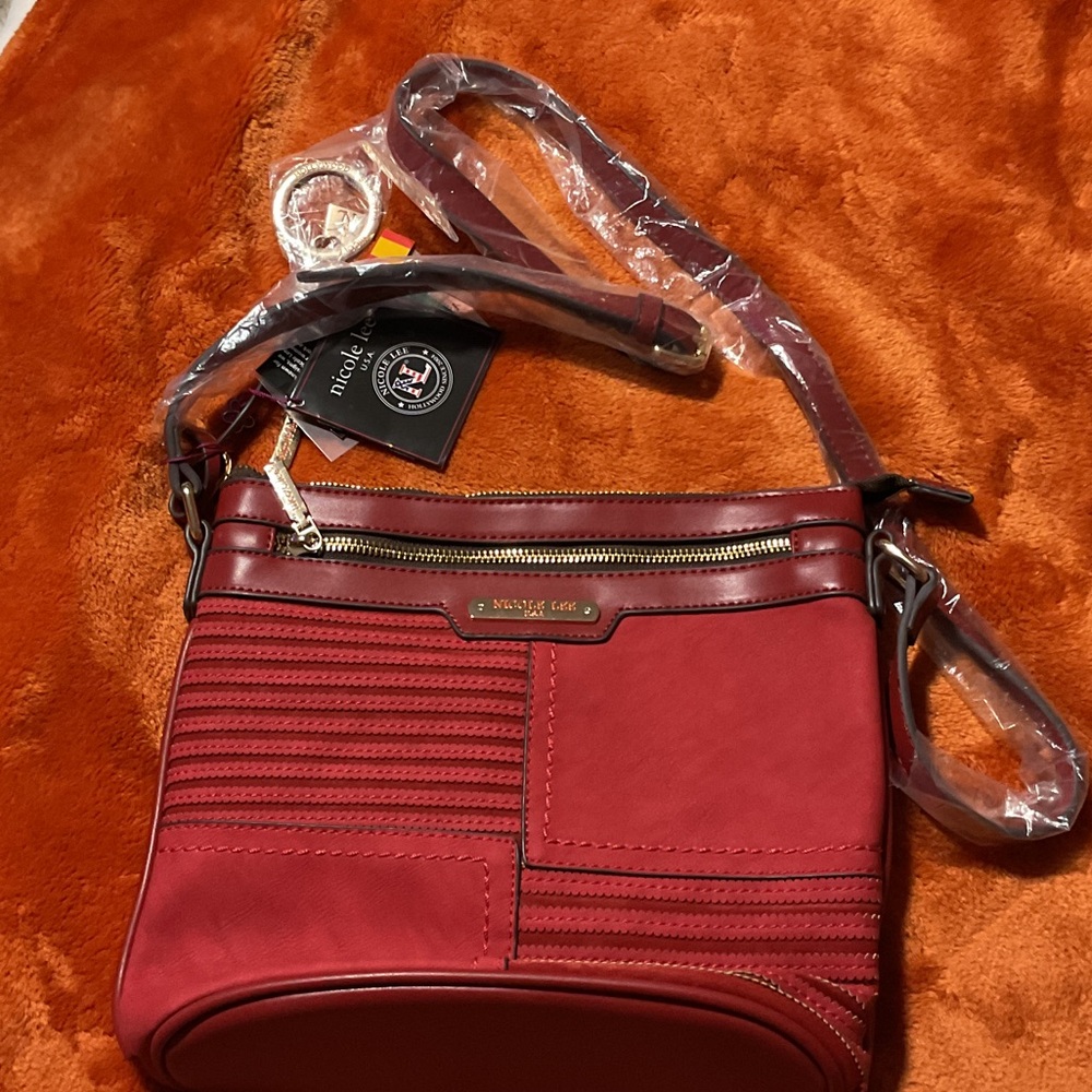 Nicole Lee Burgundy Crossbody Bag